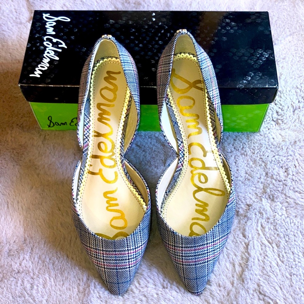 Sam Edelman Rodney plaid pointy toe ballet flats